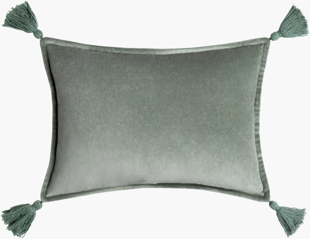 Cotton Velvet Lumbar Pillow, Decorative Pillow by Surya, 13" length x 19" width