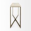 Faye 50L x 15W x 30H Beige Finished Wood with Gold Metal Base Console Table, by Mercana, 50" length x 15" width x 30" height thumbnail 6