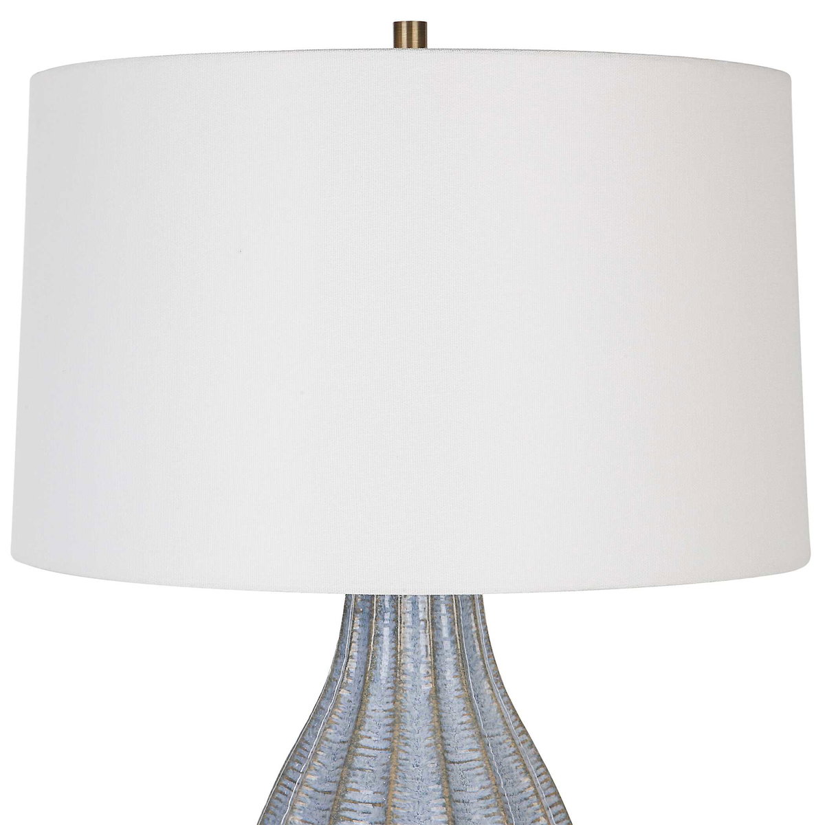 Veston Blue Glaze Table Lamp, by Uttermost, 17" width x 28" height x 17" depth View 6