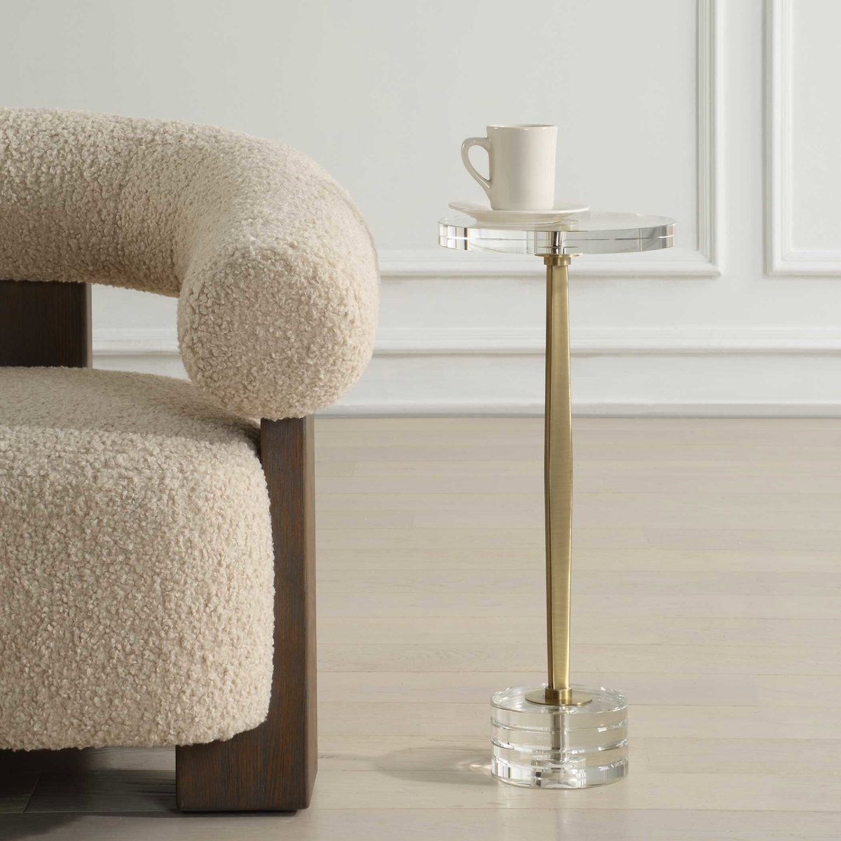 Groove Crystal Drink Table, Side & End Table by Uttermost, 10.25" width x 23.75" height x 10.25" depth View 4