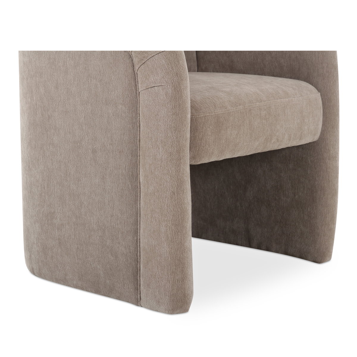Mesto Rolling Dining Chair Taupe, by Moe's Home, 26" width x 32.5" height x 25.6" depth View 7
