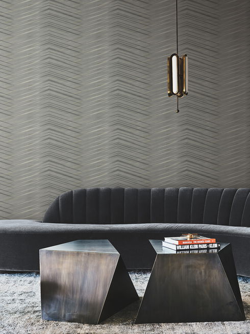 Glistening Chevron Charcoal Wallpaper