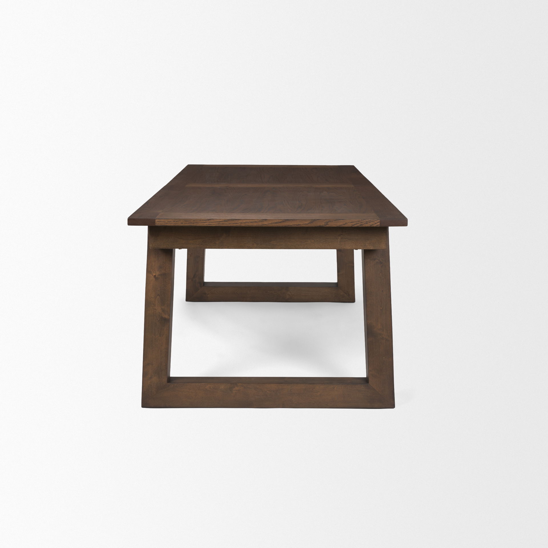Takota Dark Brown Rectangular Oak Wood with Birch Wood Legs Extendable Dining Table large image 