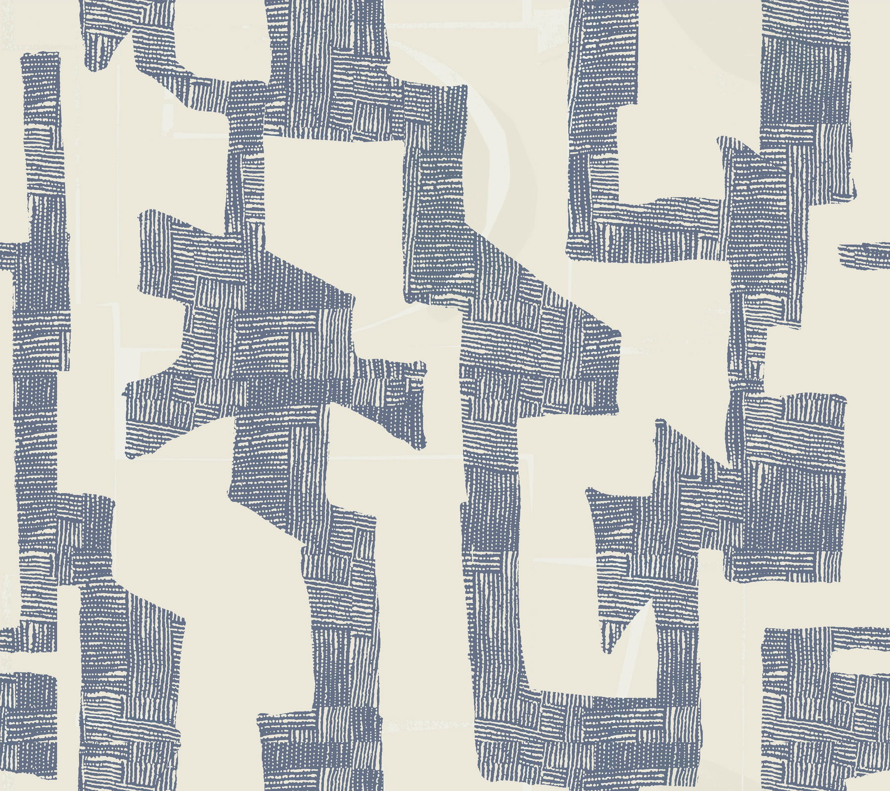 Modern Tribal Almond & Navy Wallpaper large image 