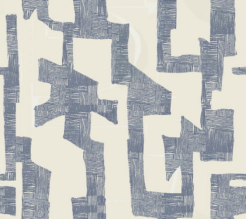 Modern Tribal Almond & Navy Wallpaper