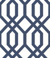 Gazebo Lattice Navy Peel & Stick Wallpaper, by York Wall, 16'6" length x 1'8.5" width x 0.02" depth thumbnail