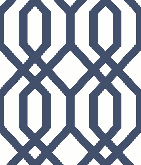 Gazebo Lattice Navy Peel & Stick Wallpaper