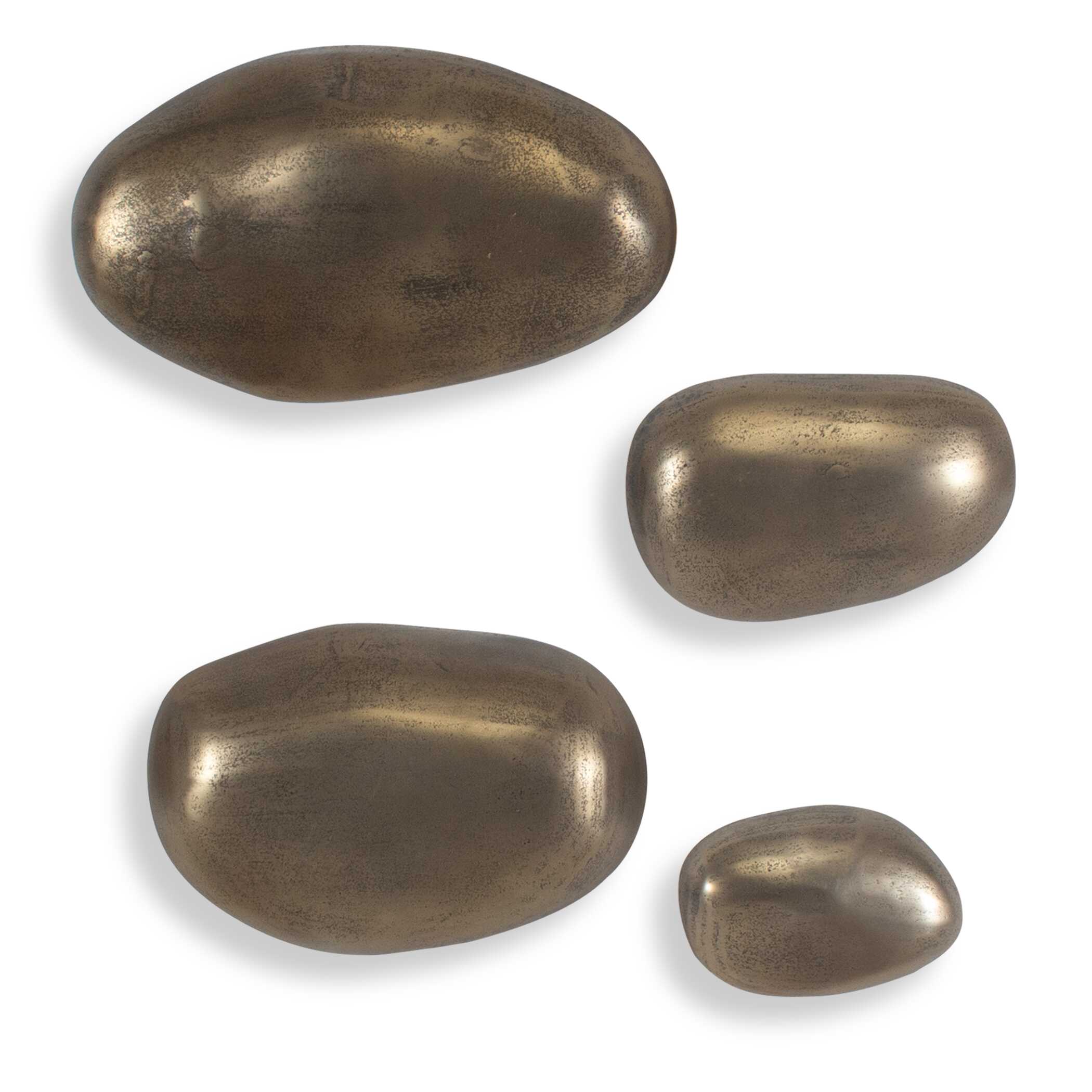Set In Stone Brass Outdoor Wall Art Set/4, Sculptural Wall Art by Uttermost, 11" width x 4" height x 6.5" depth View 1