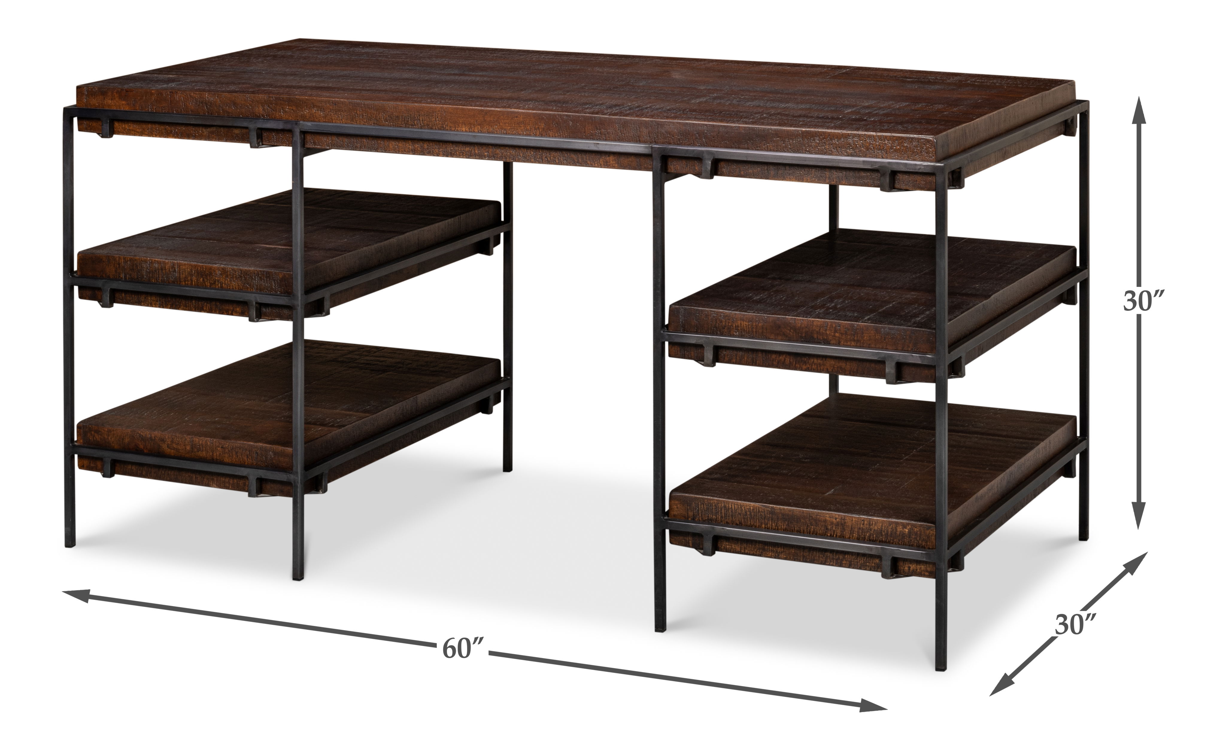 Ernest Desk, by Sarreid, 60" length x 30" width x 30" height View 13