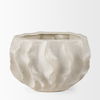 Vahn Sculptural Cream Glazed Decorative Ceramic Bowl, Vase by Mercana, 14.37" length x 14.37" width x 9.25" height thumbnail 4