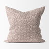 Jayne Beige with Merlot Print Linen Square Decorative Pillow Cover thumbnail 2
