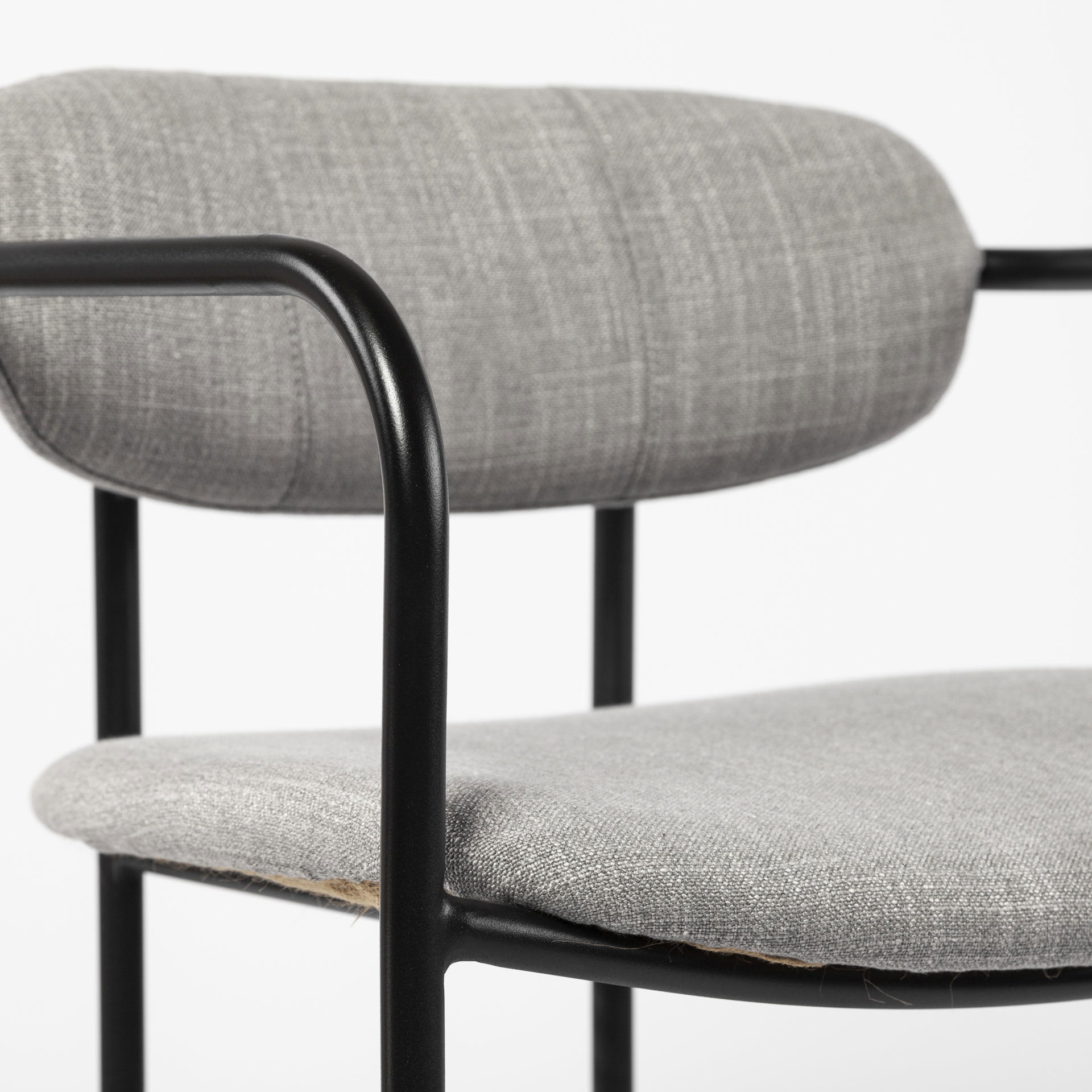 Parker Gray Fabric Seat Black Metal Counter Stool large image 