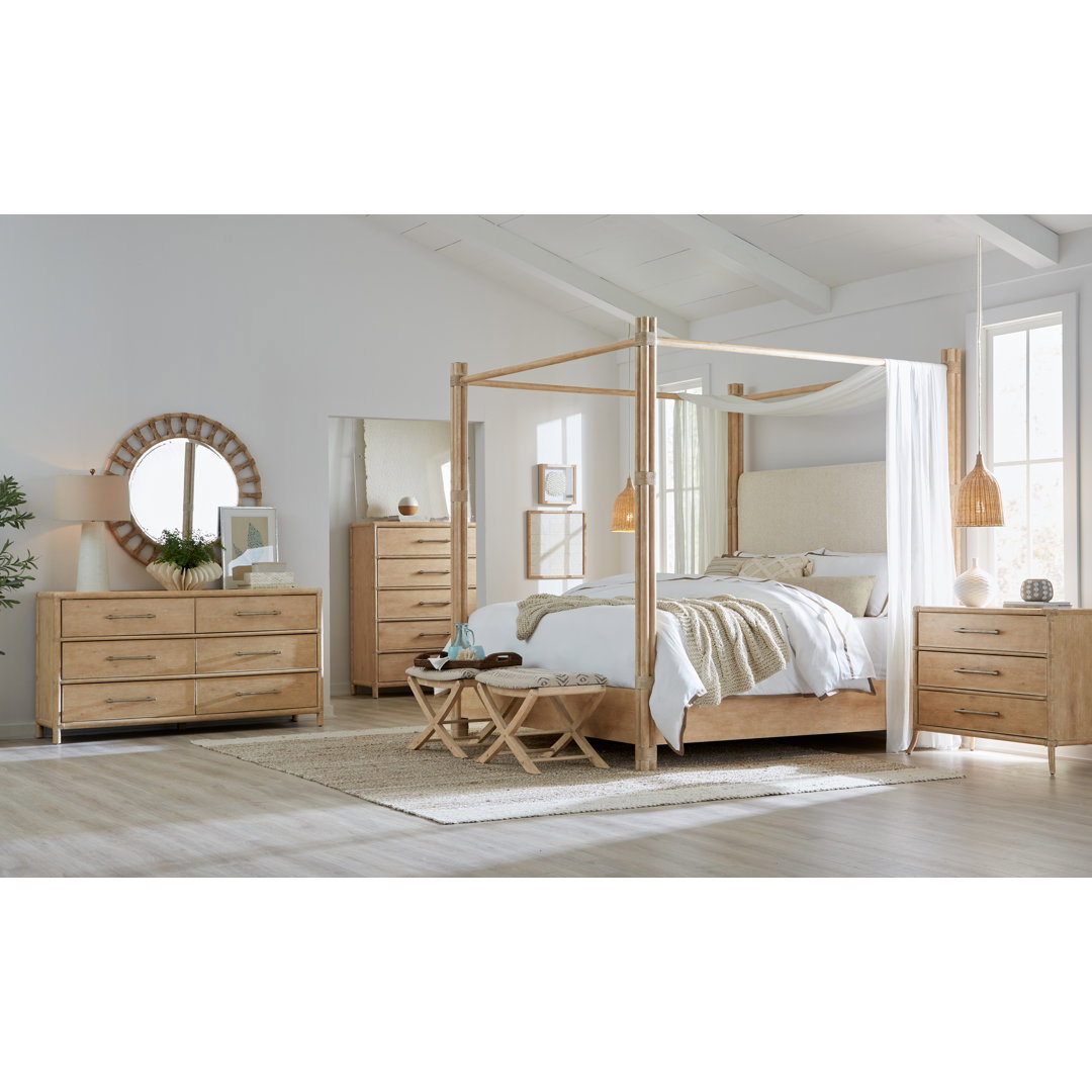 Retreat Upholstered Canopy Bed, by Hooker Furniture, 81.5" width x 90" height x 92" depth View 7