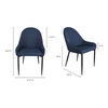 Lapis Dining Chair Dark Blue - Set Of Two, by Moe's Home, 21.5" width x 33.5" height x 24" depth thumbnail 11