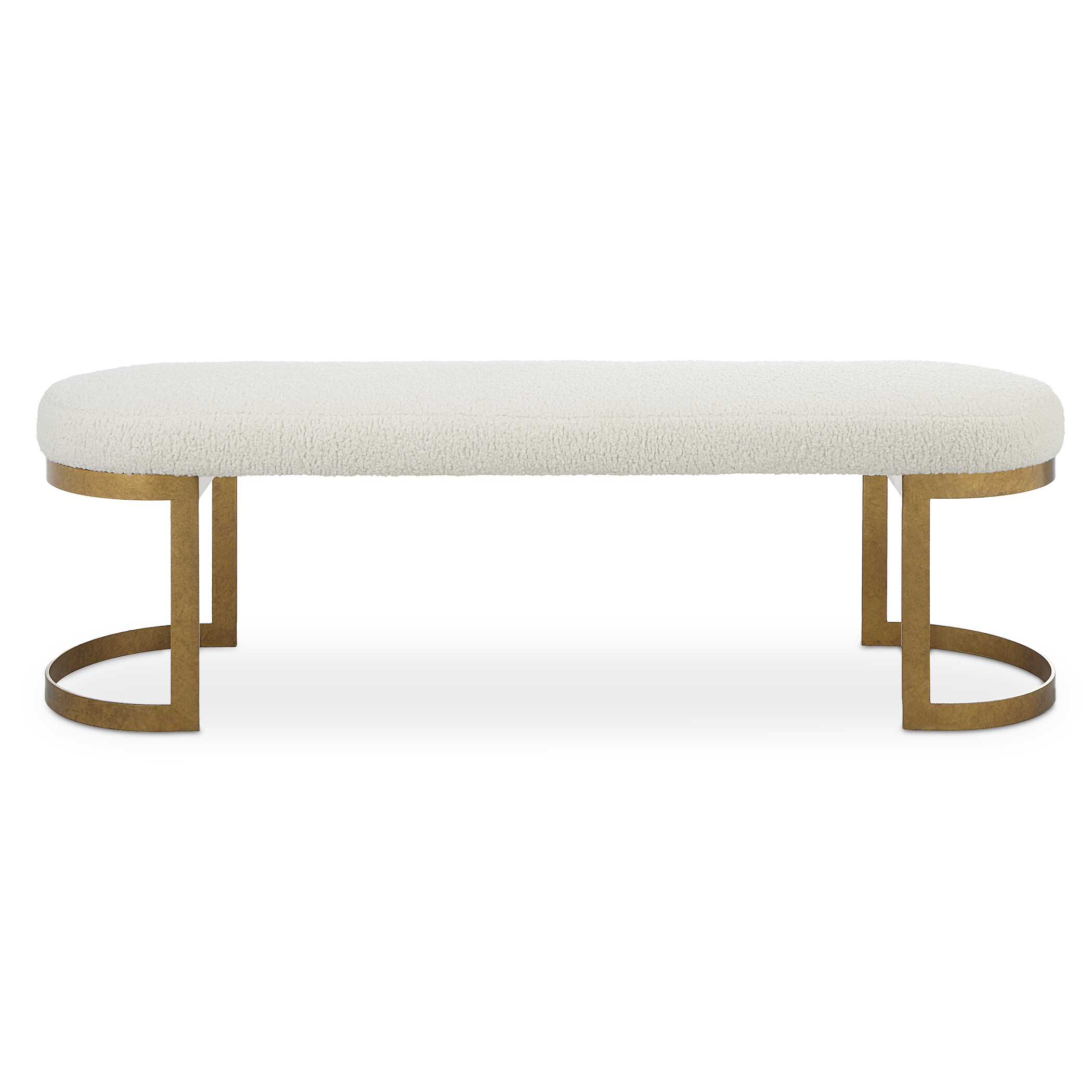 Infinity Gold Bench, Furniture by Uttermost, 60" width x 19" height x 16.25" depth View 1