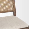 Elle Rounded Caneback Medium Brown Wood with Oatmeal Fabric Dining Chair thumbnail 10