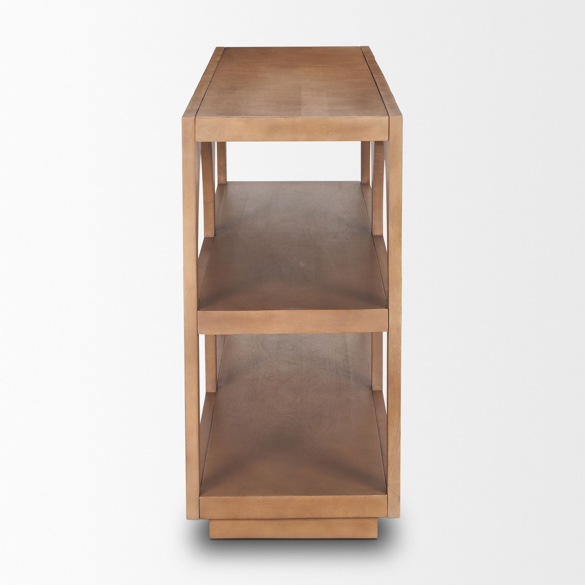 Bela Small Arched Console Table Medium Brown Wood large image 