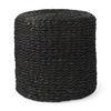 Dina  Black Cornhusk and Water Hyacinth Round Pouf thumbnail 0