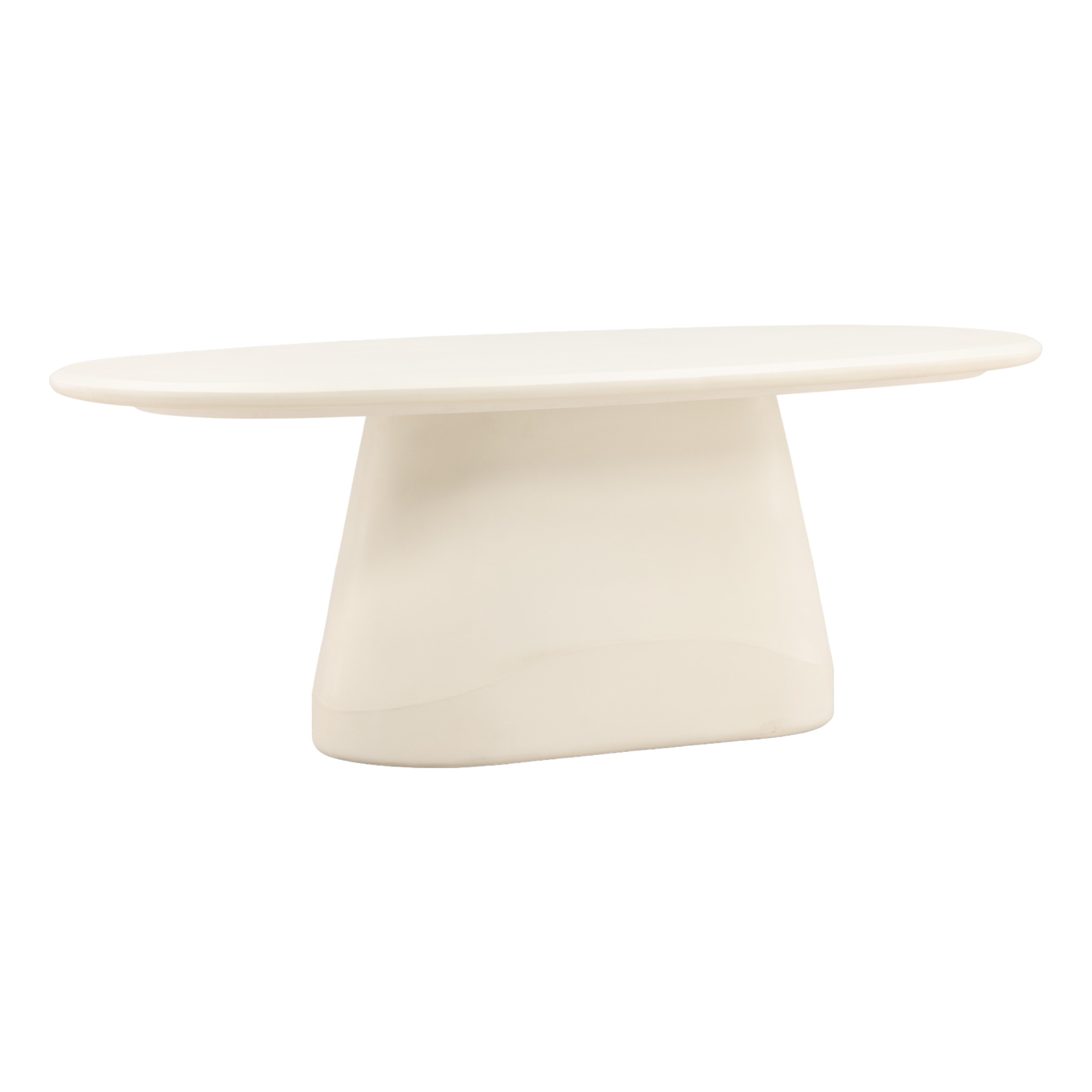 Turell Outdoor Dining Table Ivory, by Dovetail, 82.8" width x 30" height x 39.2" depth View 1
