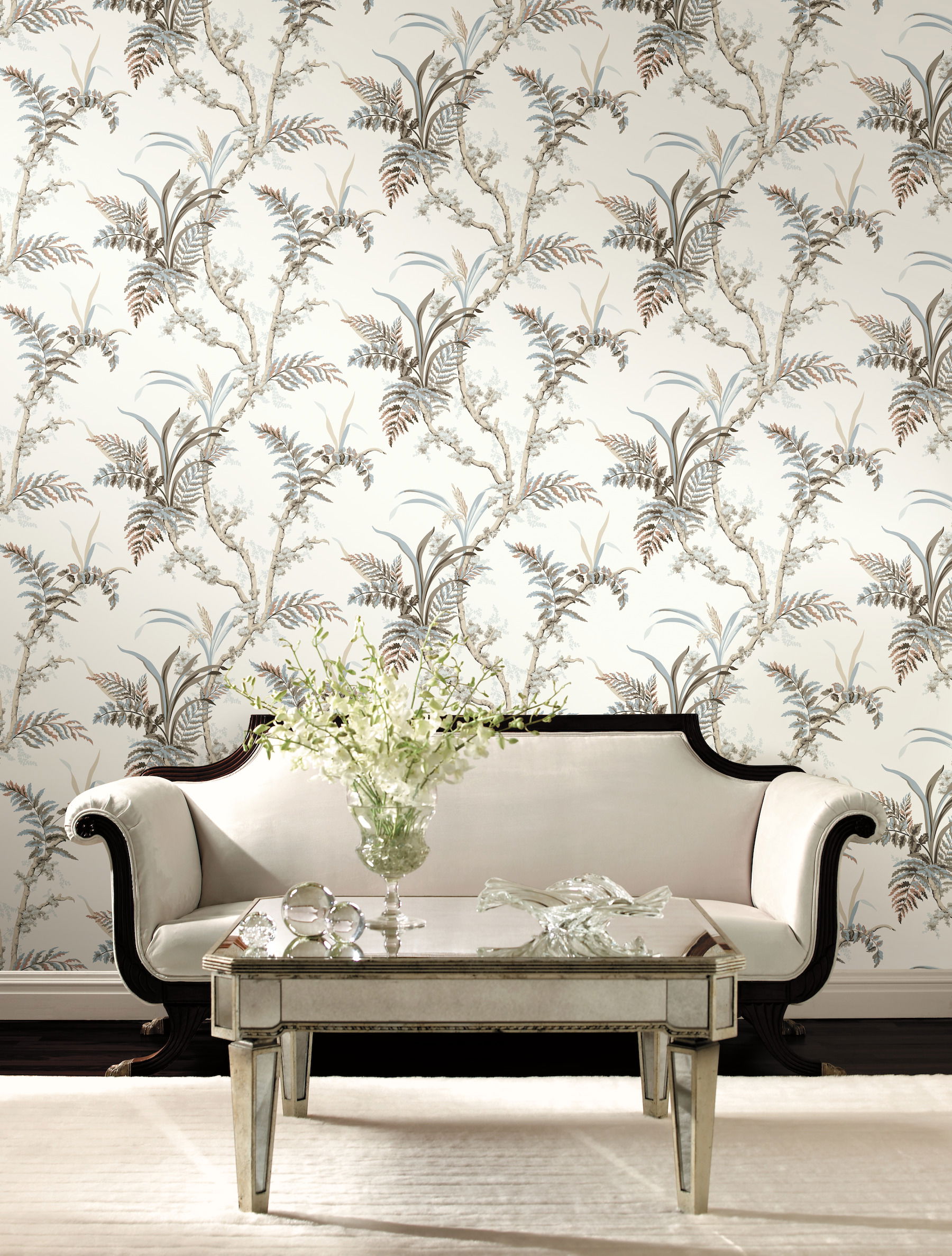 Enchanted Fern Beige & Grey Wallpaper large image 