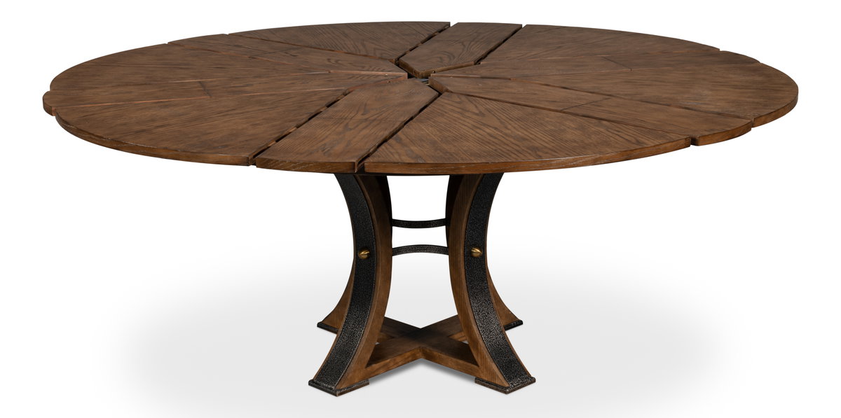 Tower Jupe Dining Table  Med Light Mink, by Sarreid, 4'7" length x 4'7" width x 2'6" height View 10