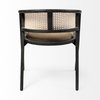 Tabitha Cane Back Dining Arm Chair | Linen with Black Wooden, Dining Chair by Mercana, 23" length x 23" width x 30" height thumbnail 6