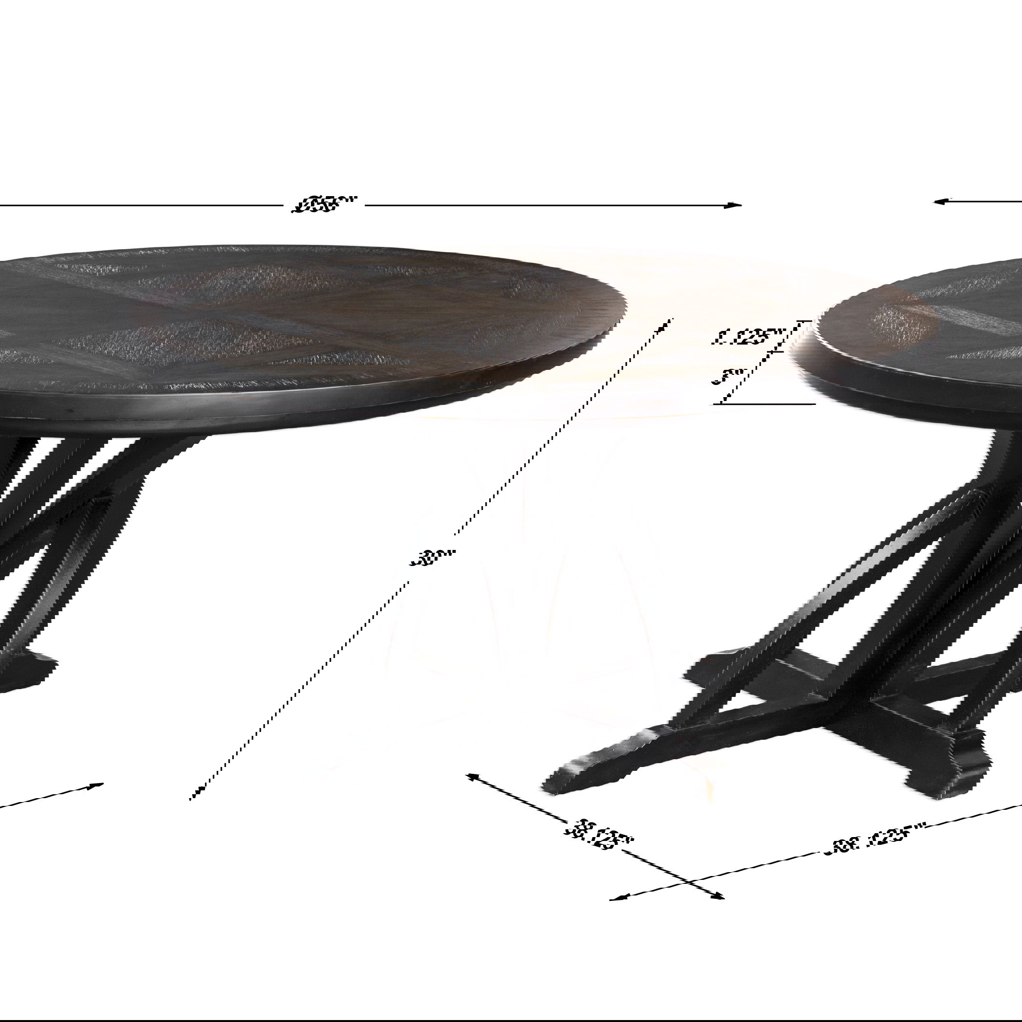 Maiva Round Black Dining Table, Furniture by Uttermost, 56" width x 30" height x 56" depth View 3