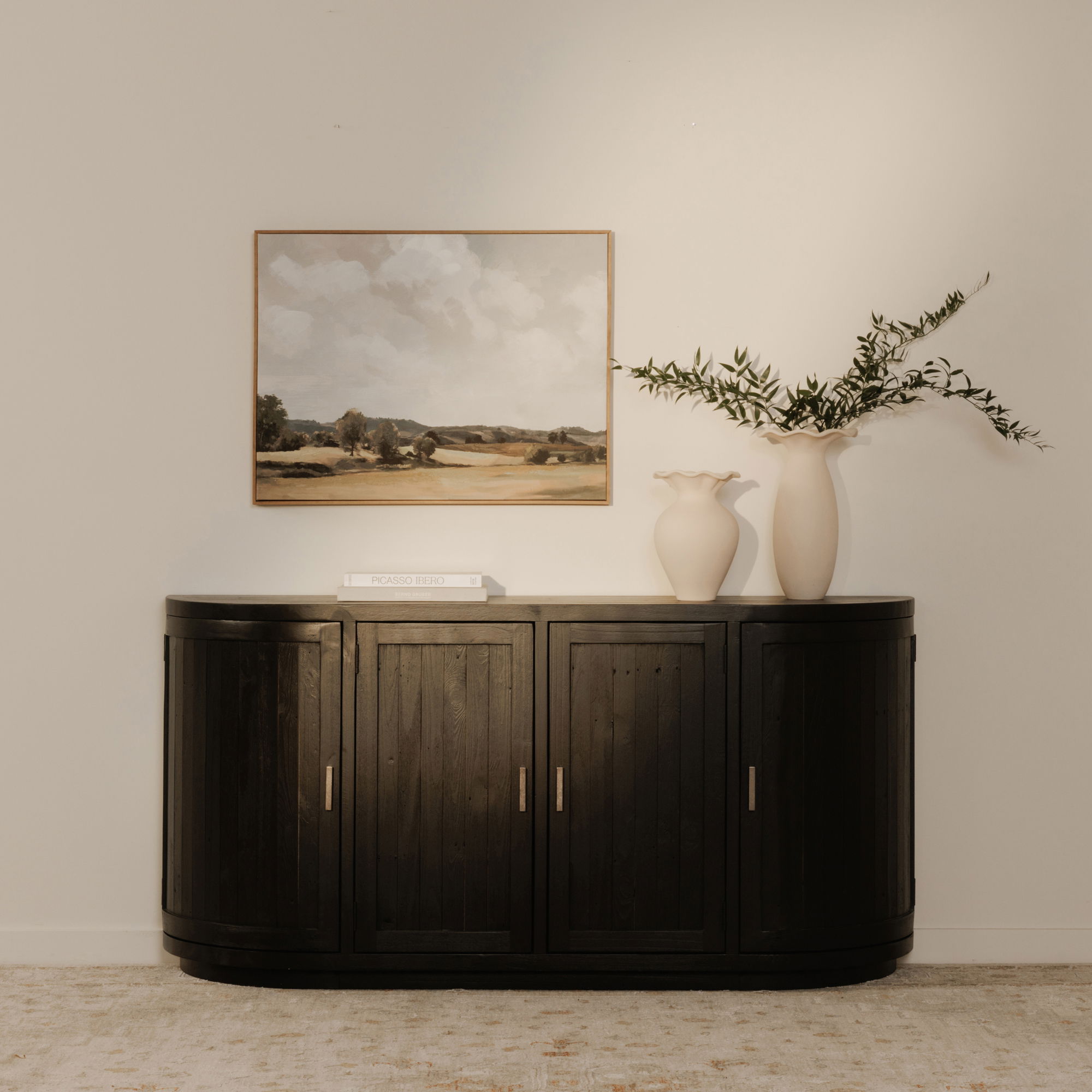 Nicola Sideboard Black, Cabinets & Sideboard by Moe's Home, 71" width x 35" height x 17.7" depth View 10