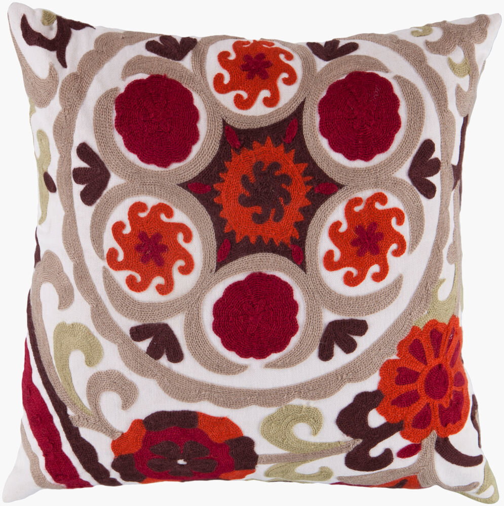 Botanical Accent Pillow, Decorative Pillow by Surya, 18" length x 18" width