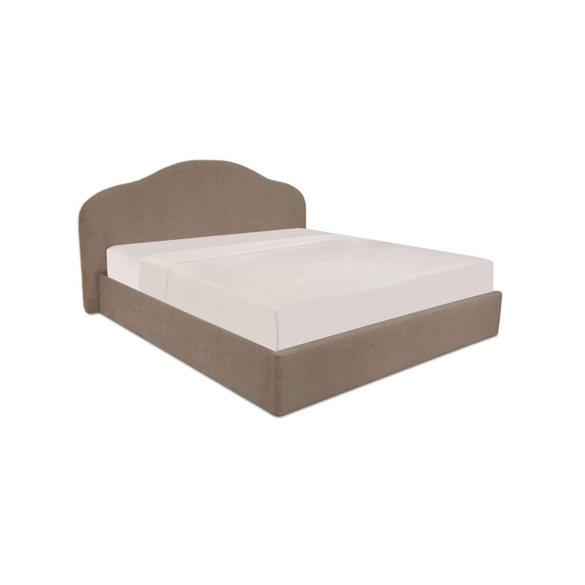 Maggie King Storage Bed Taupe, by Moe's Home, 7'3.99" width x 3'9.86" height x 7'3.6" depth View 2