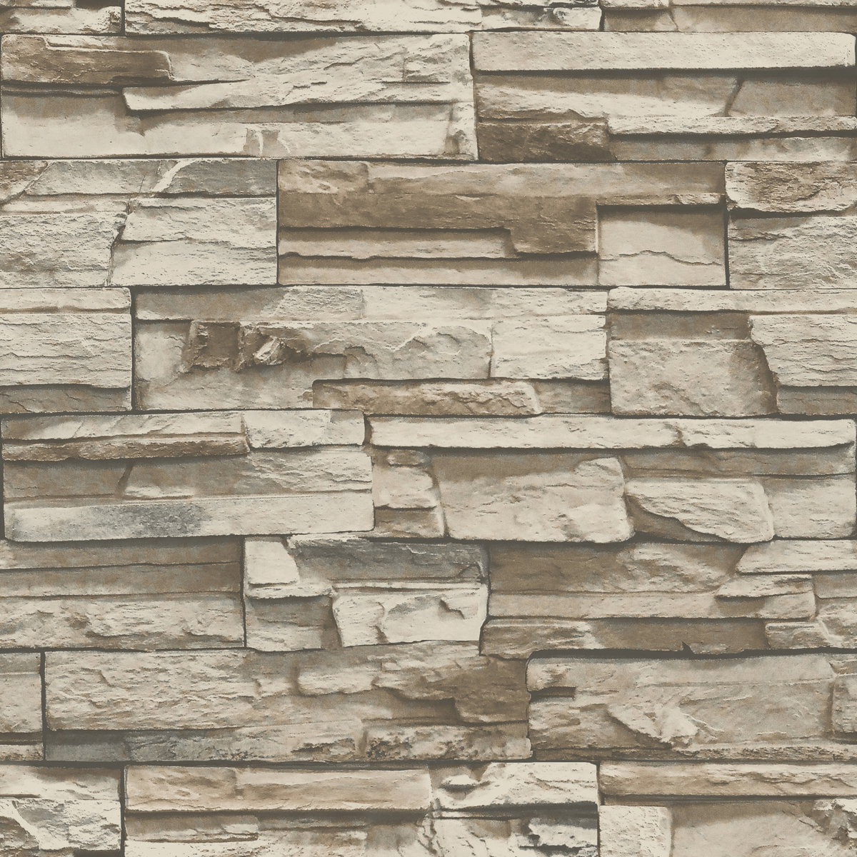 Stacked Stone Brown Peel & Stick Wallpaper, by York Wall, 16'6" length x 1'8.5" width x 0.02" depth