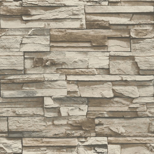 Stacked Stone Brown Peel & Stick Wallpaper