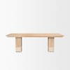 Shivon 94'L x 42'W Dining Table | Light Brown Wood & Light Brown Wood & Travertine | Seats 8, by Mercana, 94" length x 42" width x 30" height thumbnail 5