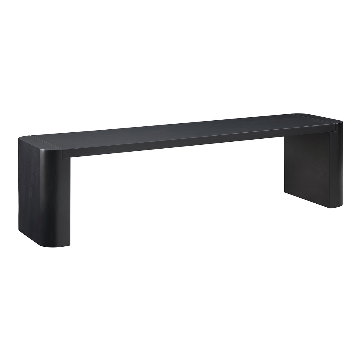 Post Small Dining Bench Black, Benche by Moe's Home, 62" width x 17" height x 16" depth View 2