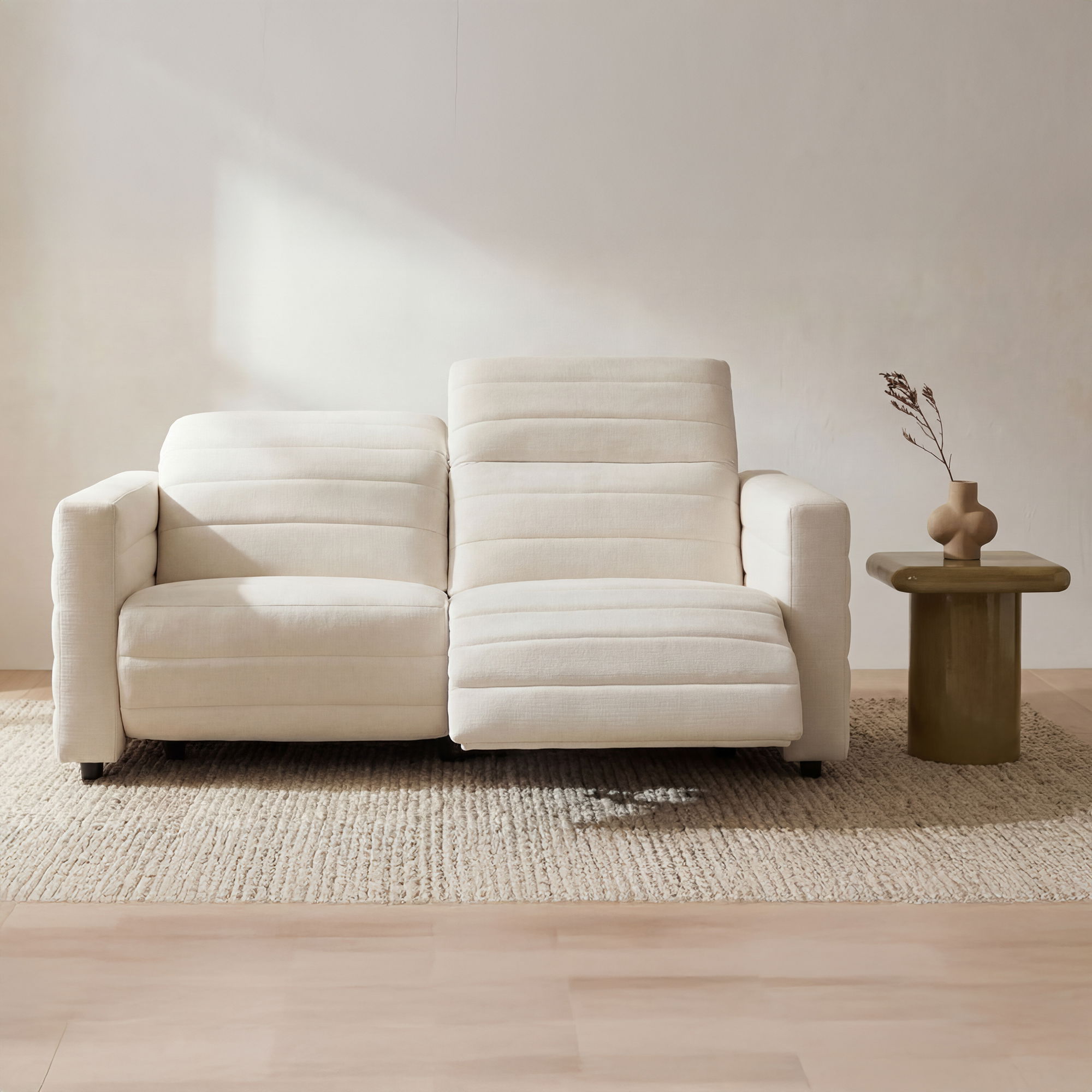 Juno Power Recliner Sofa Off White, Sofas & Sectional by Moe's Home, 65" width x 31.5" height x 42" depth View 7