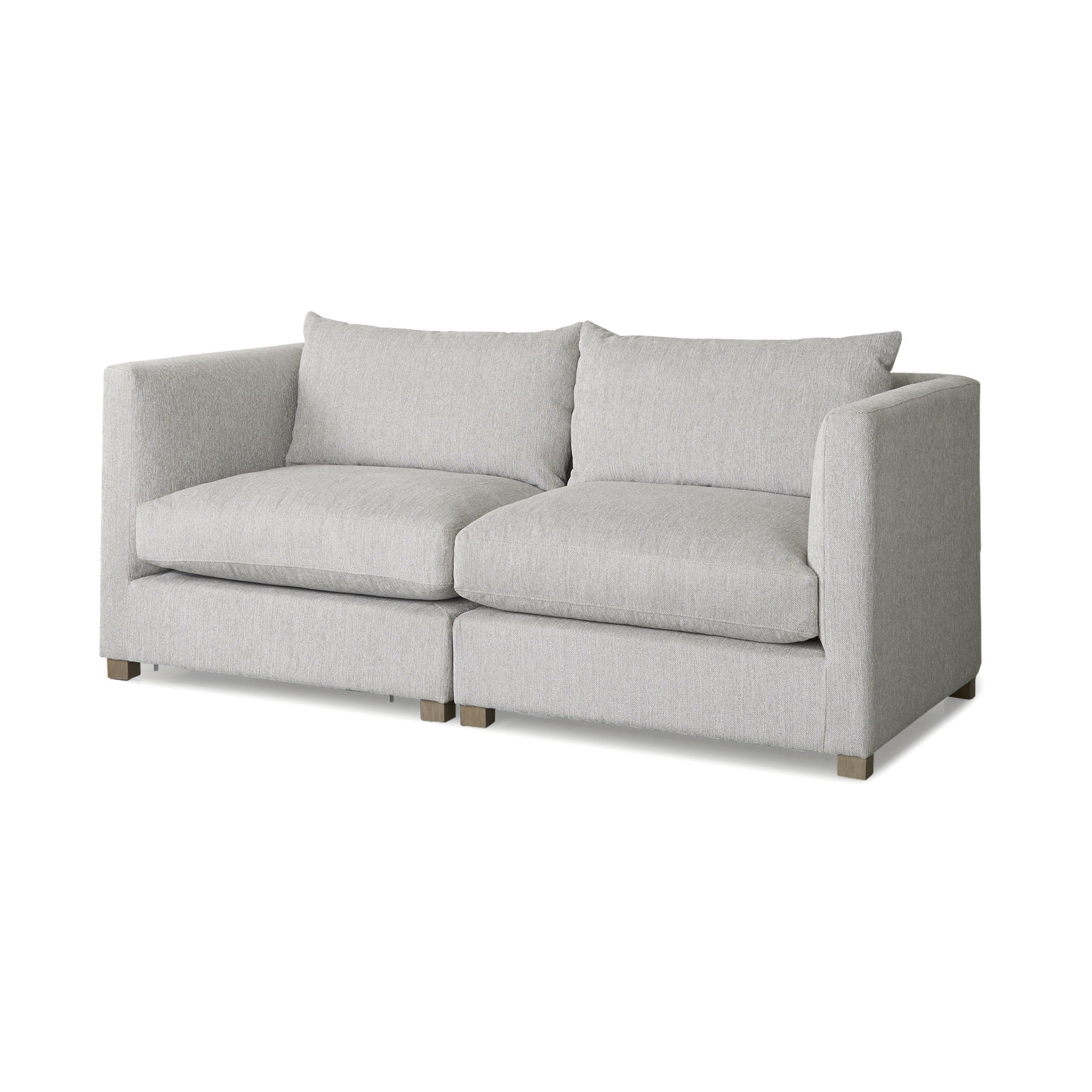 Valence 2 Piece Light Gray Modular Sofa Set, Sectional Sofa by Mercana, 37.8" length x 78" width x 28.3" height View 1
