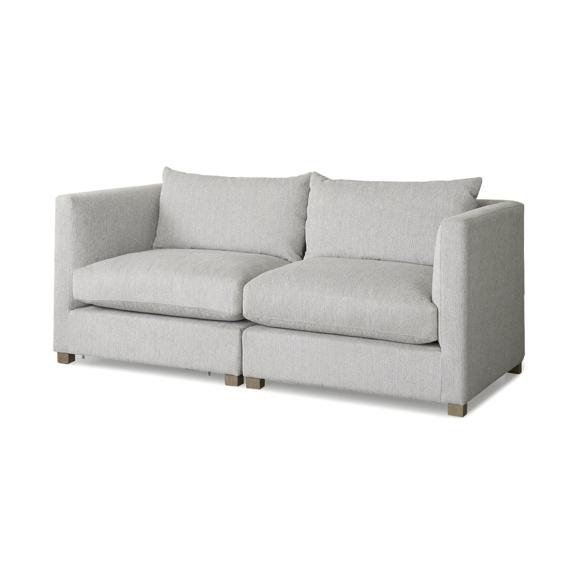Valence 2 Piece Light Gray Modular Sofa Set, Sectional Sofa by Mercana, 37.8" length x 78" width x 28.3" height View 1