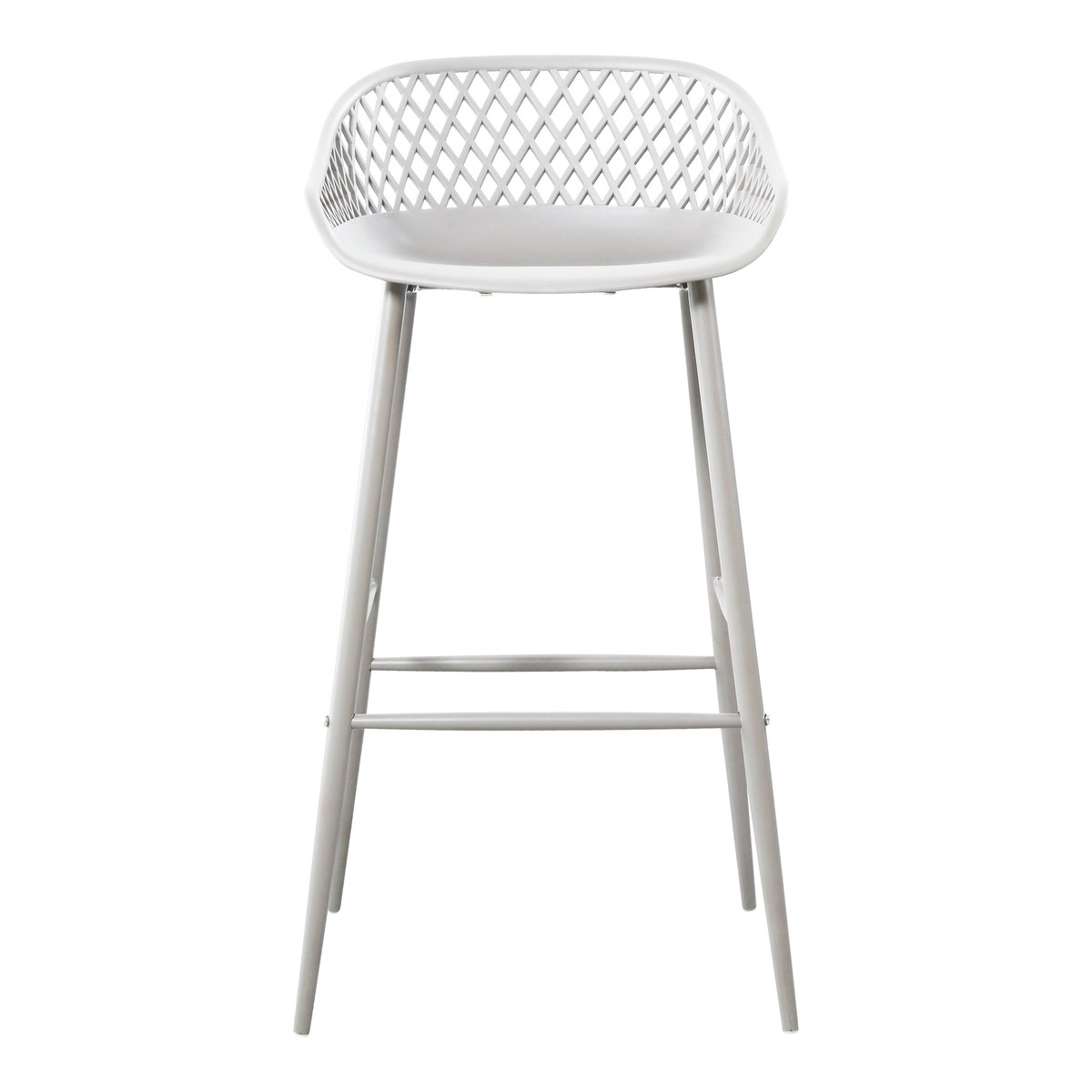 Piazza Outdoor Barstool White - Set Of Two, Outdoor Chair by Moe's Home, 1'7.29" width x 3'1.2" height x 1'7.68" depth View 4