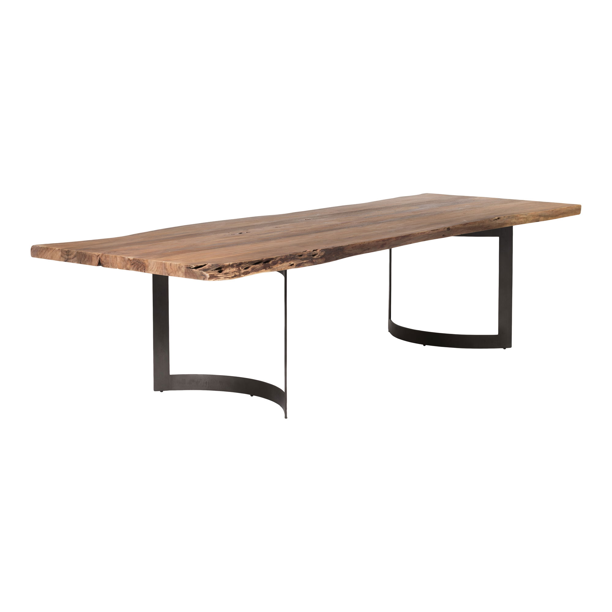 Bent Dining Table Large Brown, by Moe's Home, 118" width x 29.5" height x 40" depth View 2