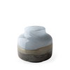 Nasser I Short Blue/Gold/Chrome Urn Style Glass Vase, by Mercana, 10.08" length x 10.08" width x 9.45" height thumbnail 1