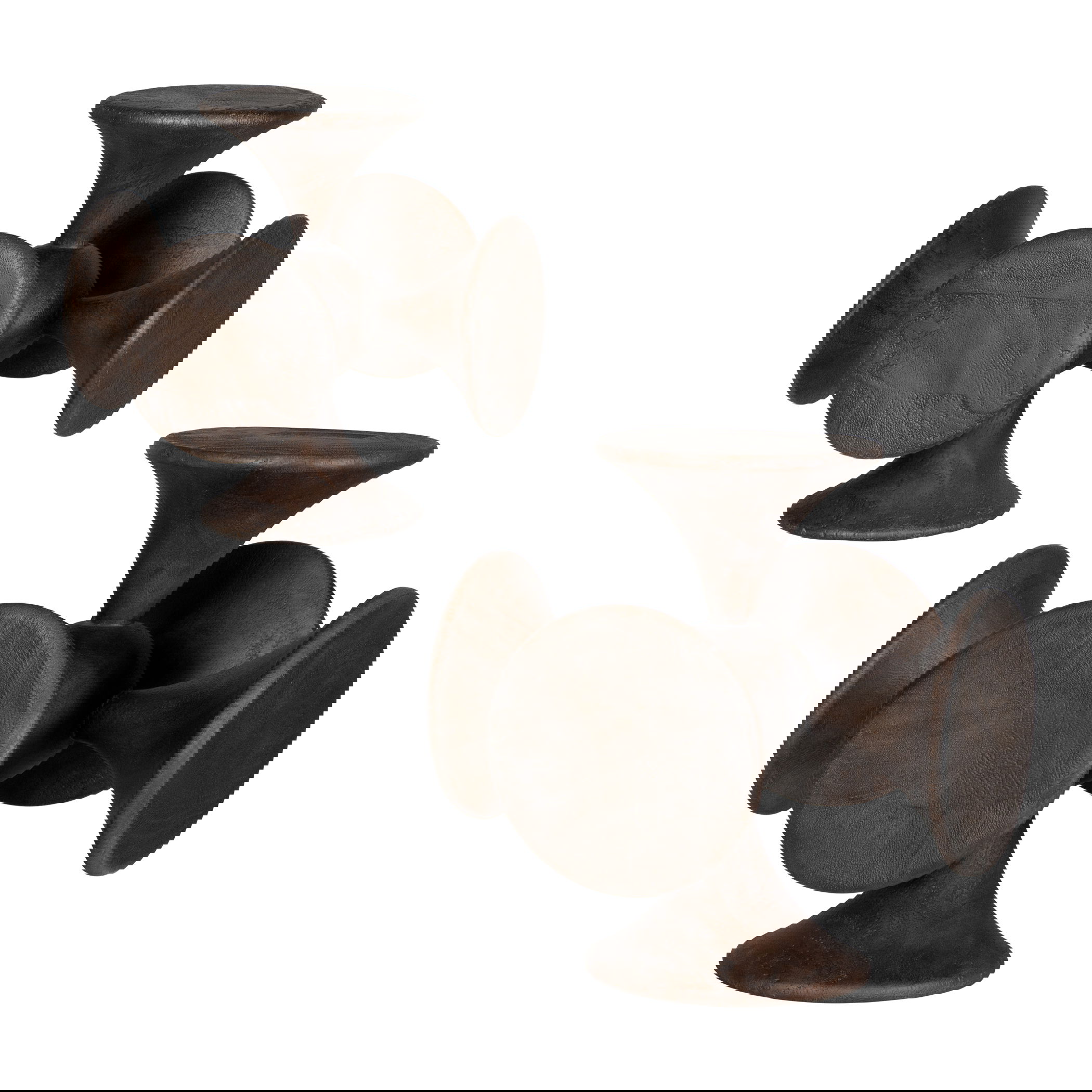 Balanced Harmony Dark Wooden Sculptures, Set/2 large image 