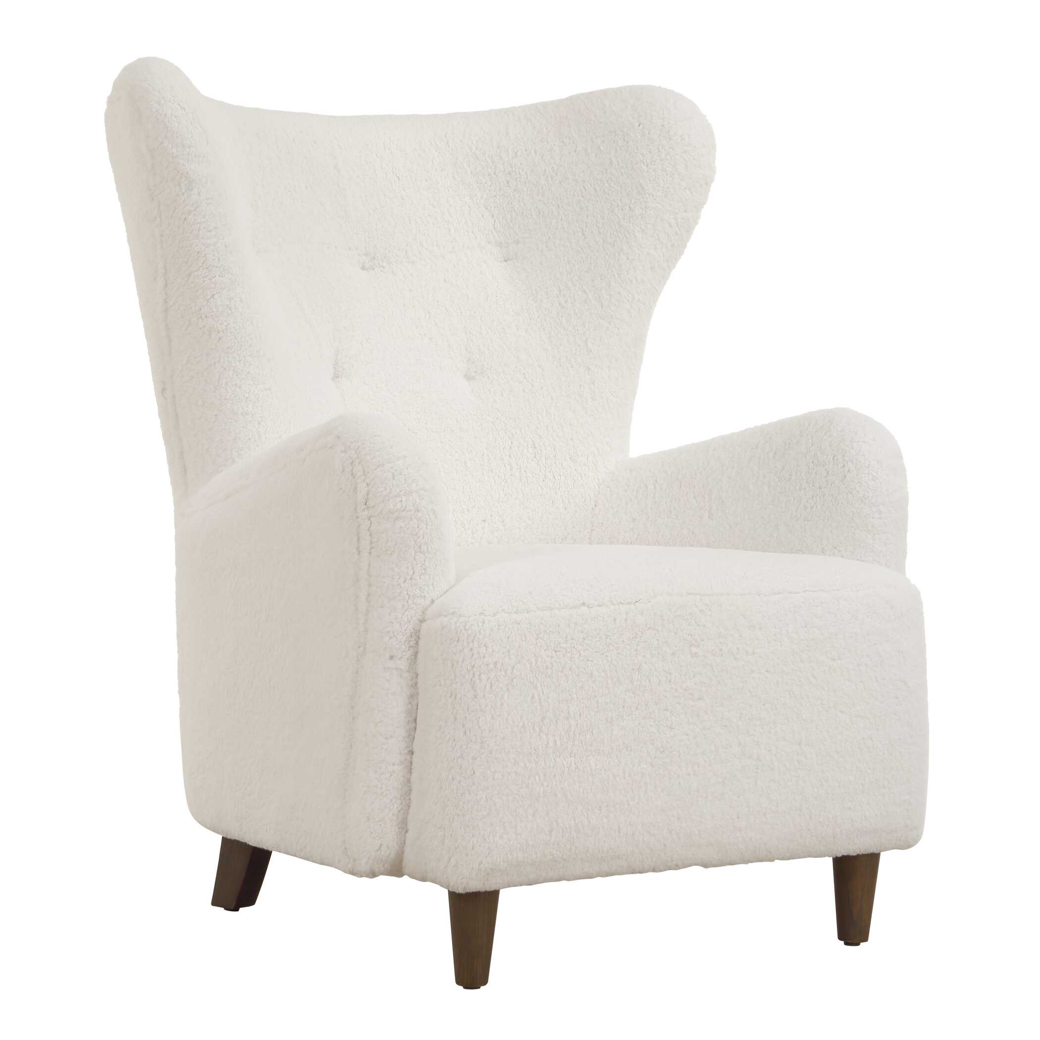 Ingel White Wingback Armchair, Furniture by Uttermost, 33" width x 39.5" height x 34" depth View 4