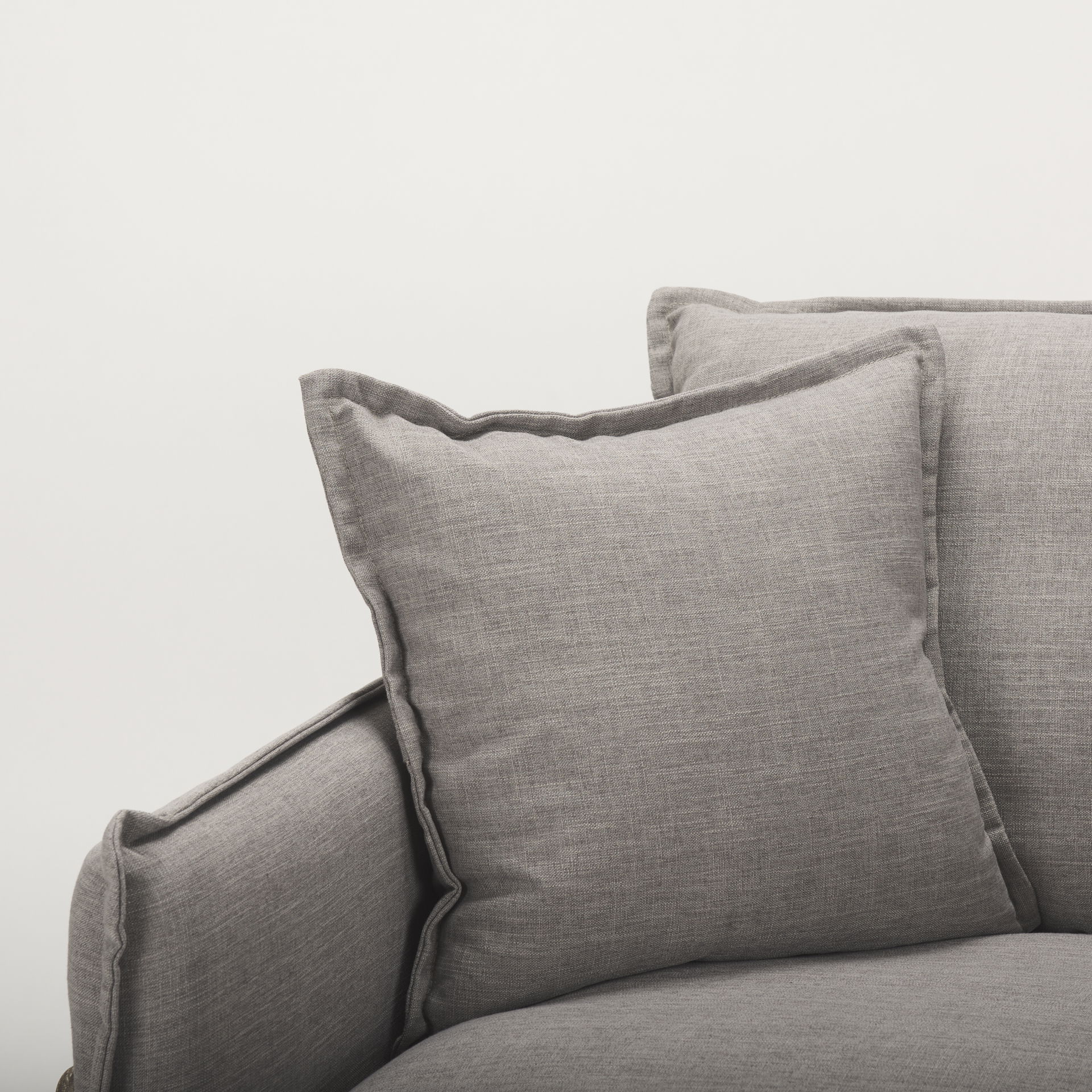 Roy II Flint Gray Upholstered and Brown Wood Frame Arm Chair large image 