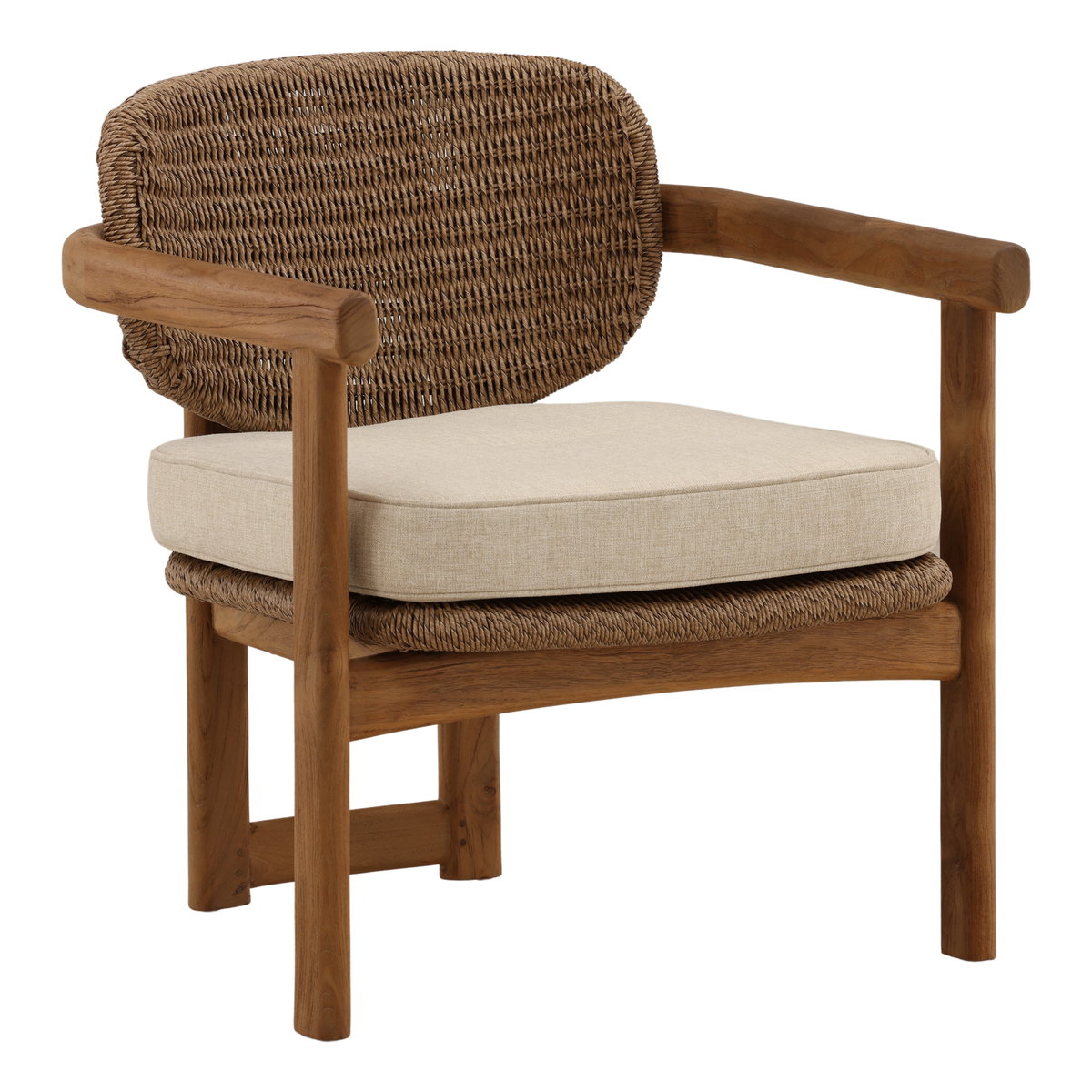 Alva Outdoor Occasional Chair Light Brown, Accent Chair by Dovetail, 26.29" width x 29.9" height x 25.5" depth View 1