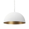 Doma 24' Round White Dome Pendant Light, by Mercana, 24" length x 24" width x 15" height thumbnail 1