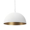 Juniper 24' Round White Dome Pendant Light, by Mercana, 24" length x 24" width x 15" height thumbnail 1