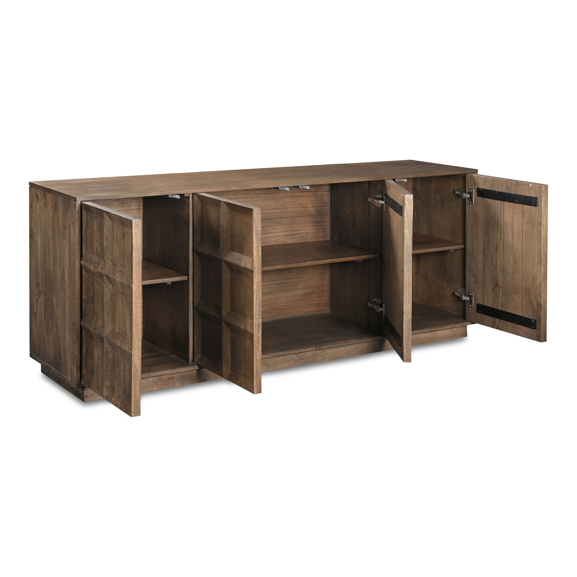 Bowen Sideboard Deep Brown, Cabinets & Sideboard by Moe's Home, 72" width x 30" height x 18" depth View 4
