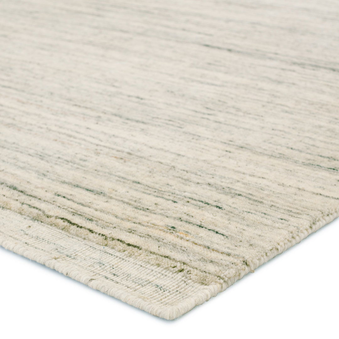 Tallwood Handmade Solid Cream/ Light Blue Area Rug (10'X14') large image 