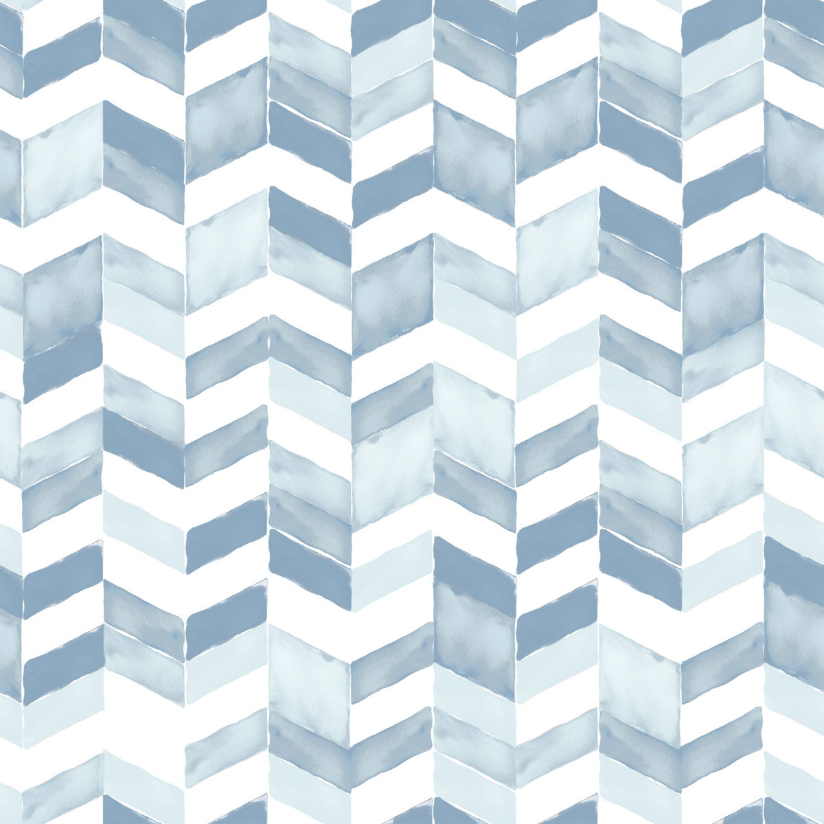 Paul Brent Watercolor Chevron Blue Peel & Stick Wallpaper, by York Wall, 18'10.8" length x 1'6" width x 0.02" depth