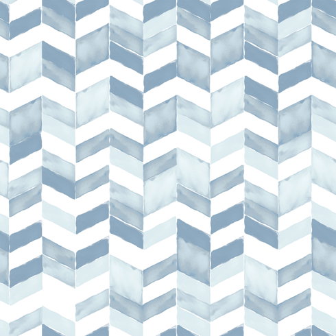 Paul Brent Watercolor Chevron Blue Peel & Stick Wallpaper
